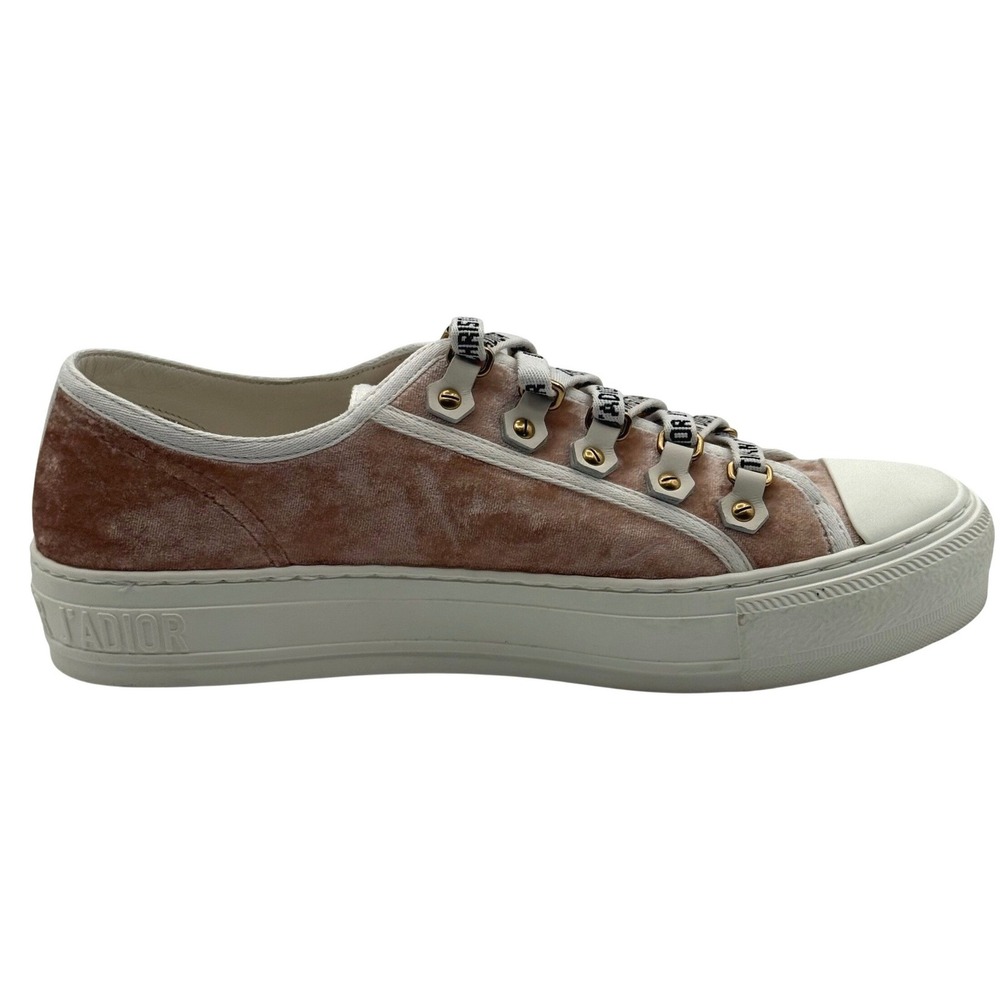 Christian Dior Walk'n'Dior Women's Size 7.5 EU 38.5 Pink Velvet Low Sneakers NEW - Picture 8 of 14